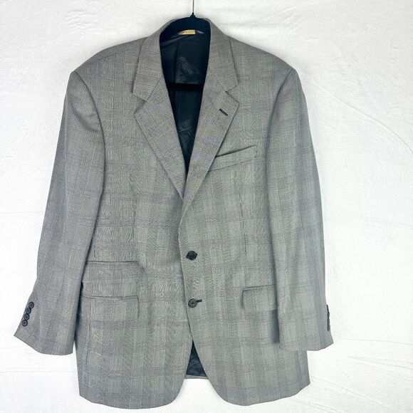 Brooks Brothers 1818 Madison Wool Glen Plaid Blazer Size 42R Two Button - Picture 1 of 9
